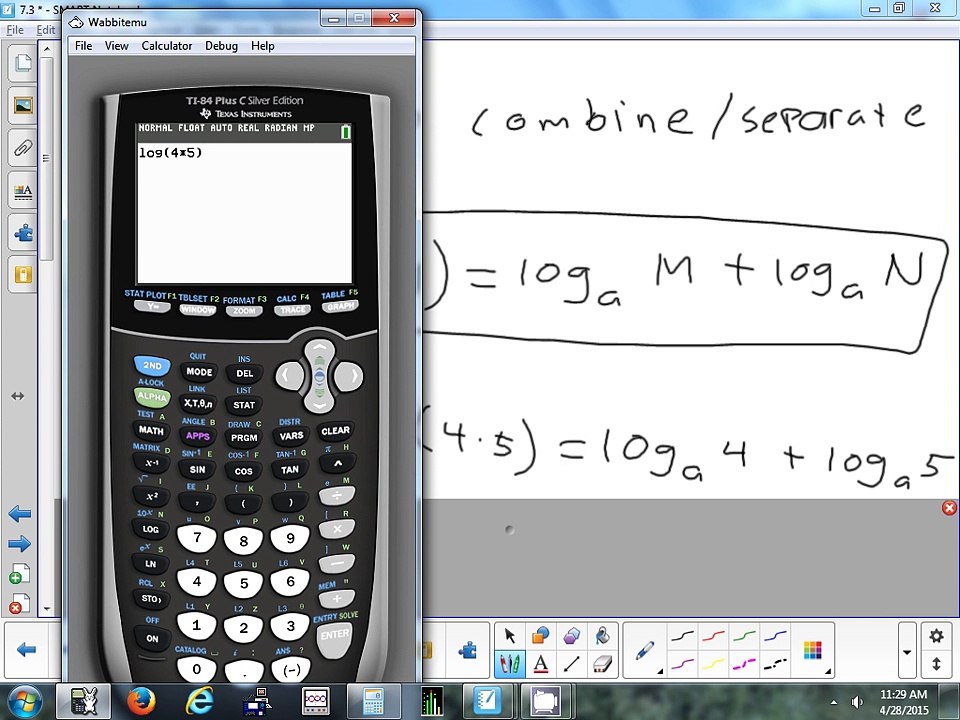 7.3 Properties of Logarithms 4-28-15