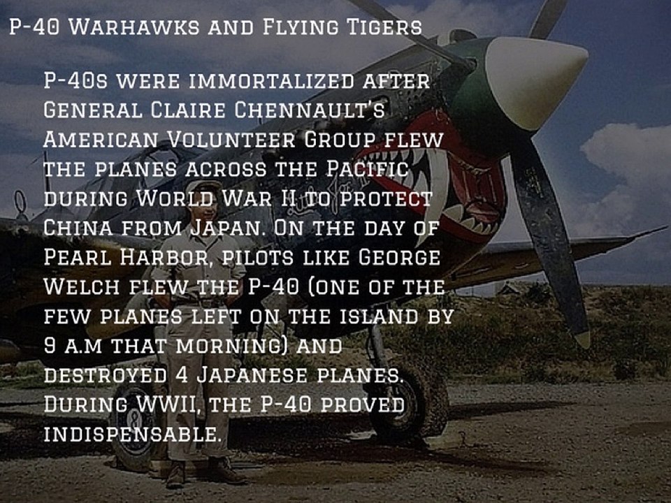 Photos of 5 different types of WWII aircrafts