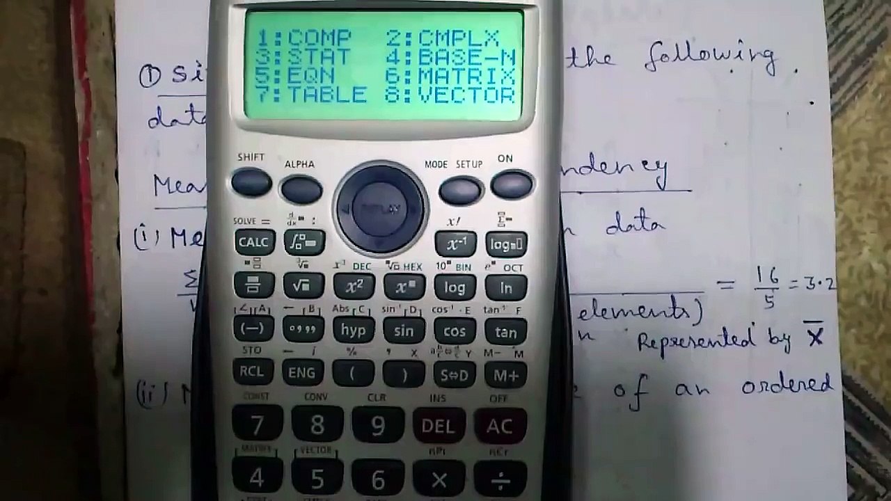 Casio fx-991ES Calculator Tutorial #3_ Statistics Part 1_Basics