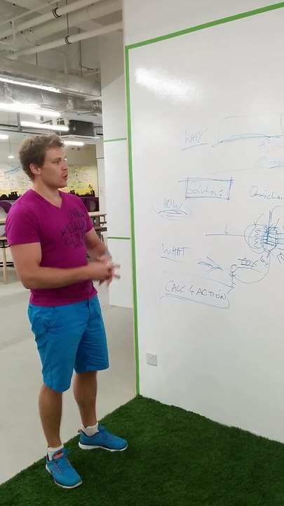 Julian Hosp at the Singapore Hackathon Pitch