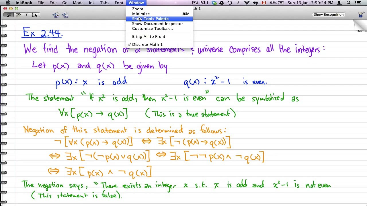 Discrete Math 1 - Tutorial 41 - Quantifiers, Negation and Examples