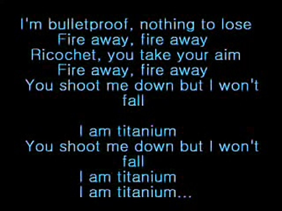 David Guetta ft Sia - Titanium (lyrics)