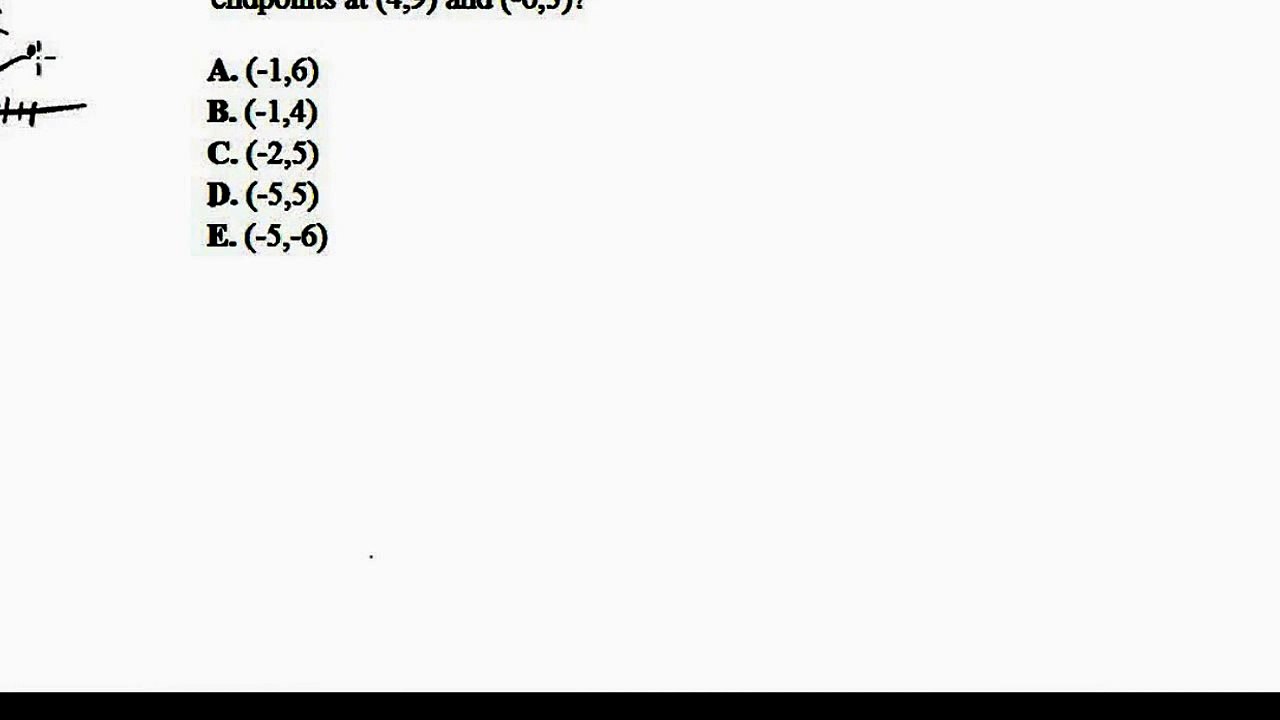 Free Act Math Prep, Question 13, the Midpoint Formula | high school math projects | high school
