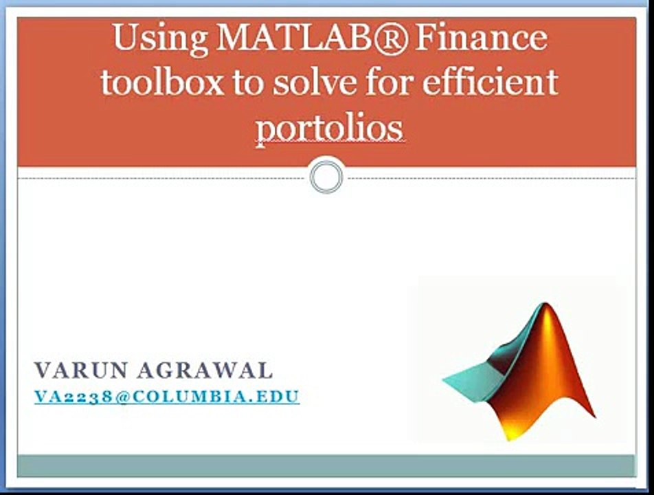 mean variance portfolio optimization using MATLAB
