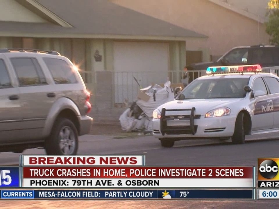 Truck crashes into Phoenix home