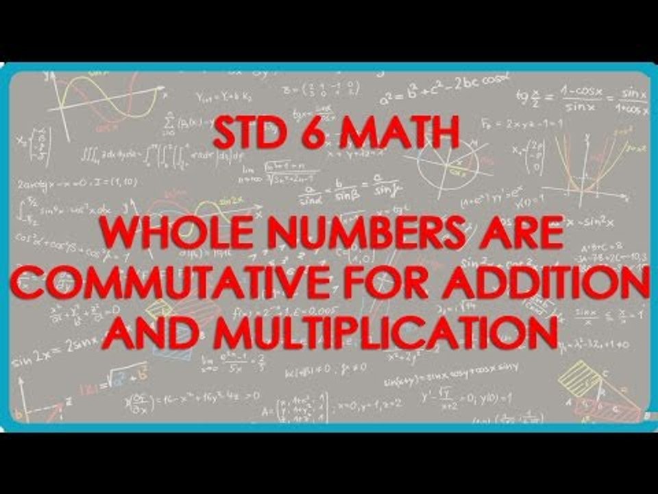 Whole Numbers are Commutative for Addition and Multiplication || Standard 6 || Mathematics