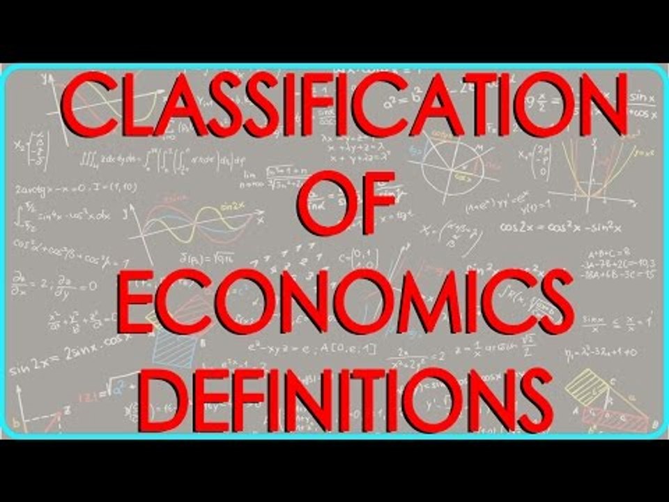 Classification of Economics Definitions