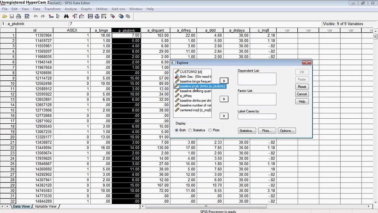 Exploratory data analysis demo for SPSS 15.avi