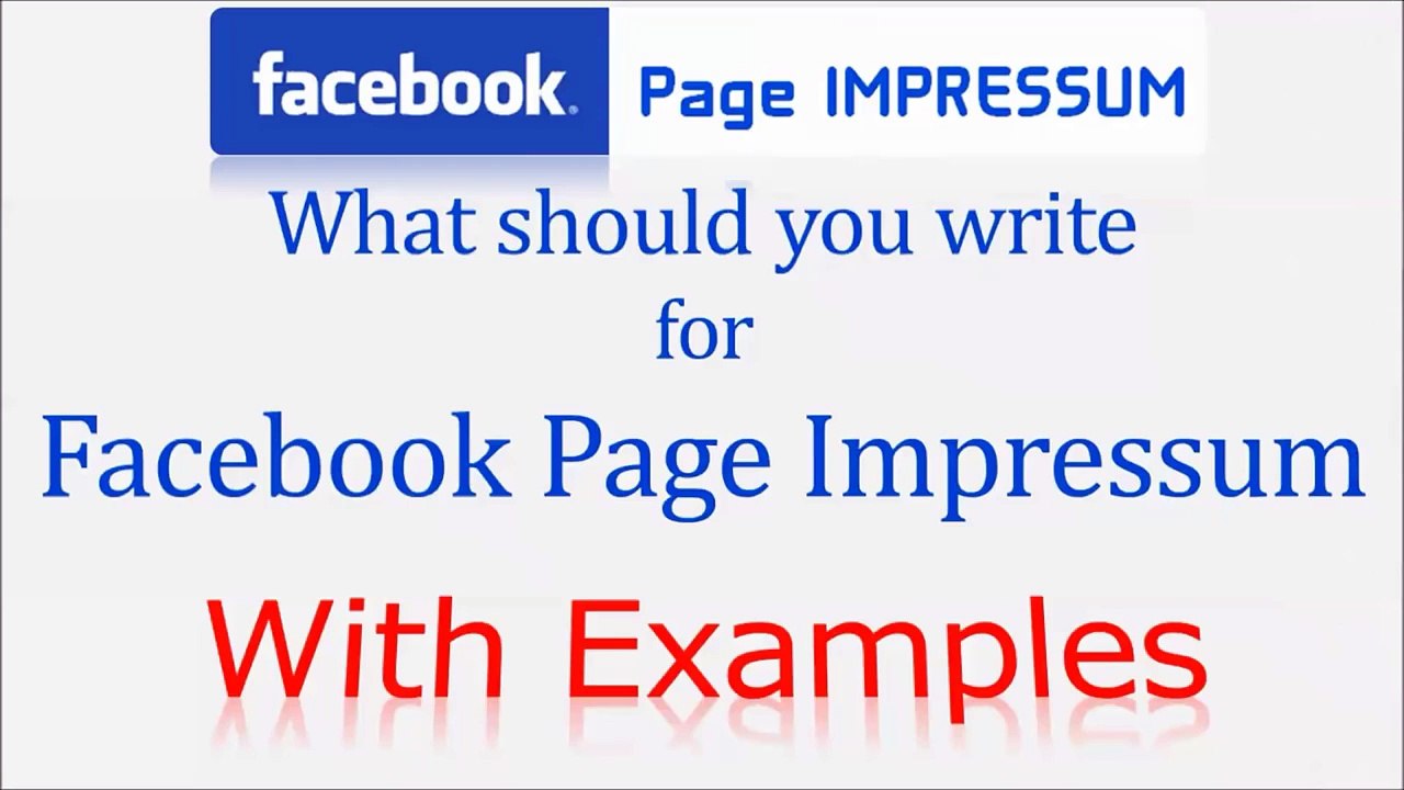 Facebook Impressum: What should you write with examples