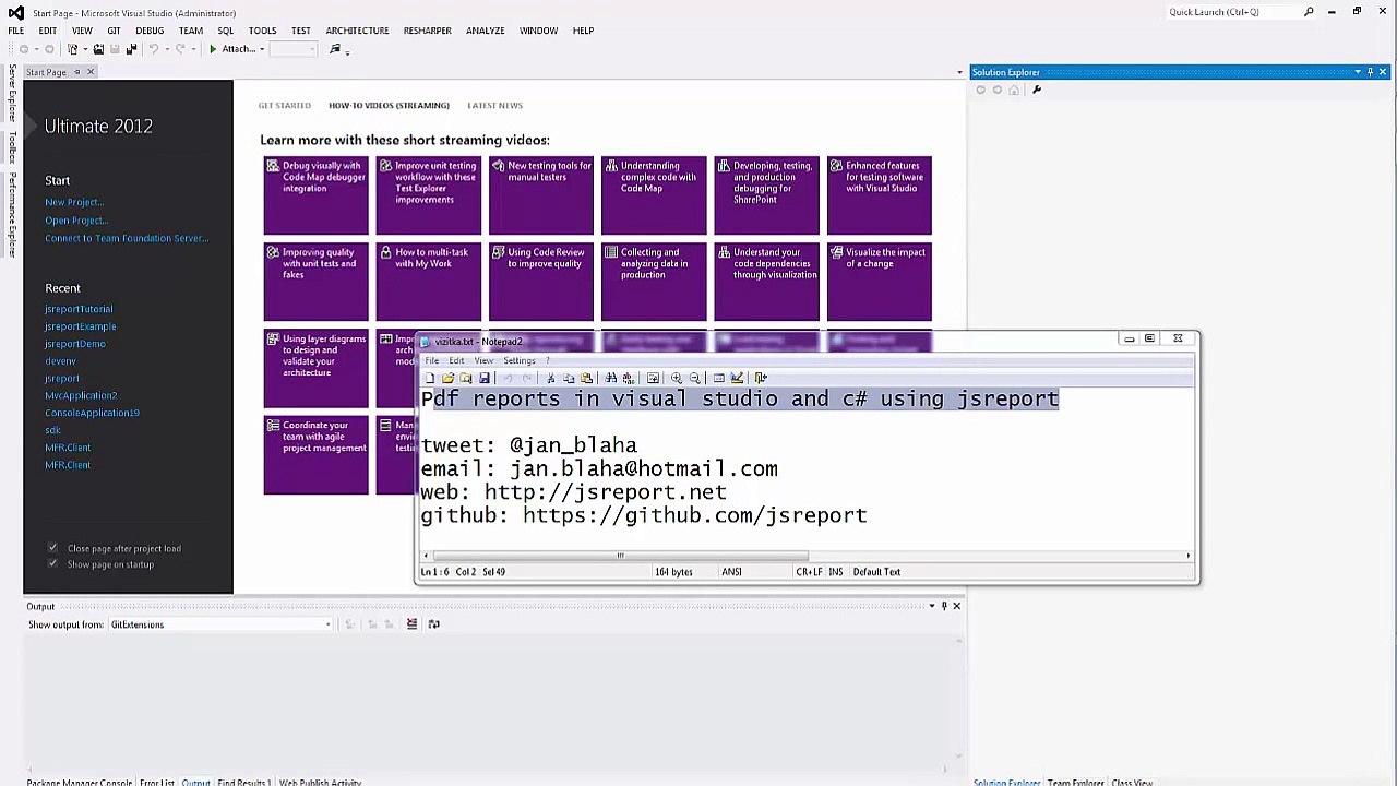 Pdf reports in visual studio and c# using jsreport