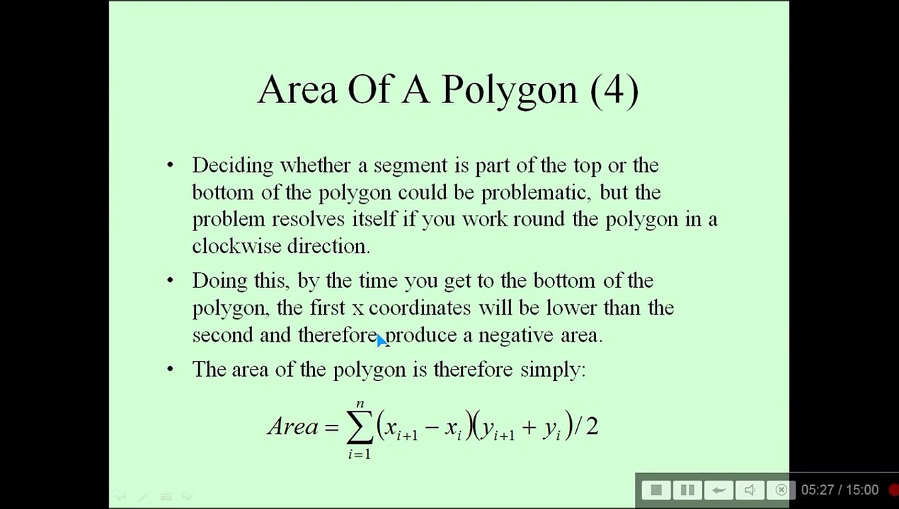 FORMULAE AND ALGORITHMS IN GIS
