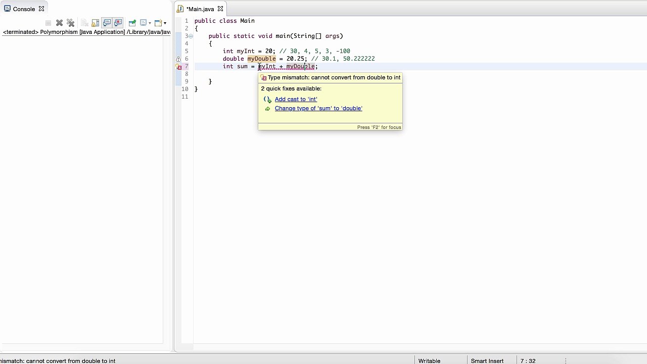 Primitive Types in java