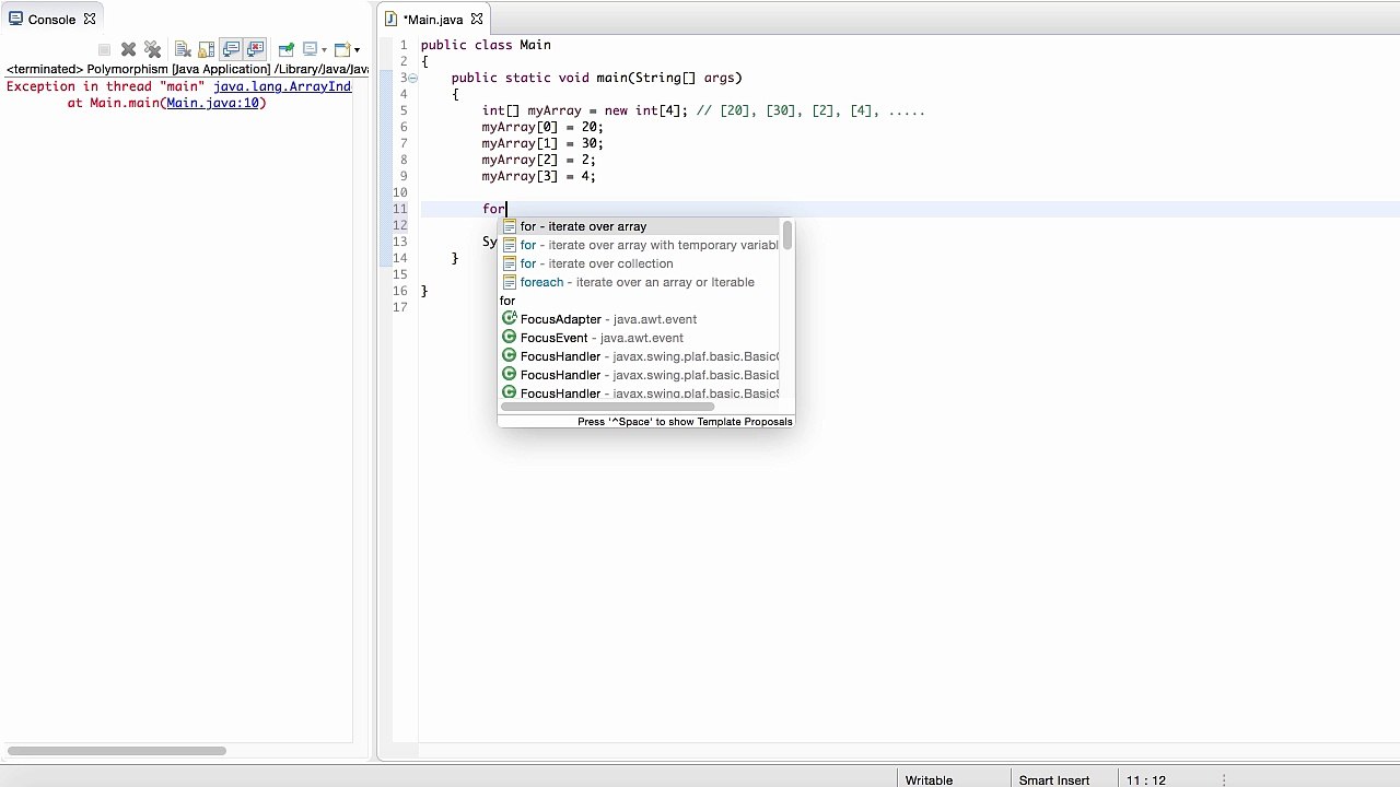 Creating Arrays, For-Loops