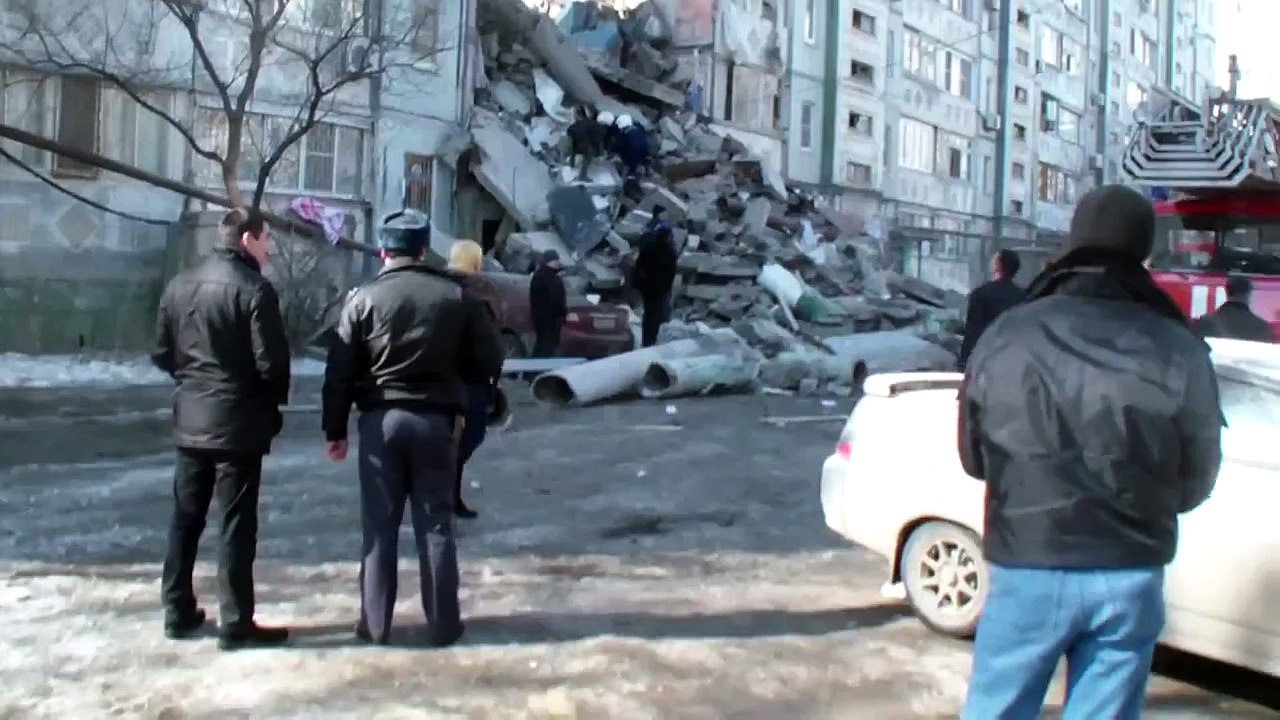 Обрушение дома в Астрахани - после.