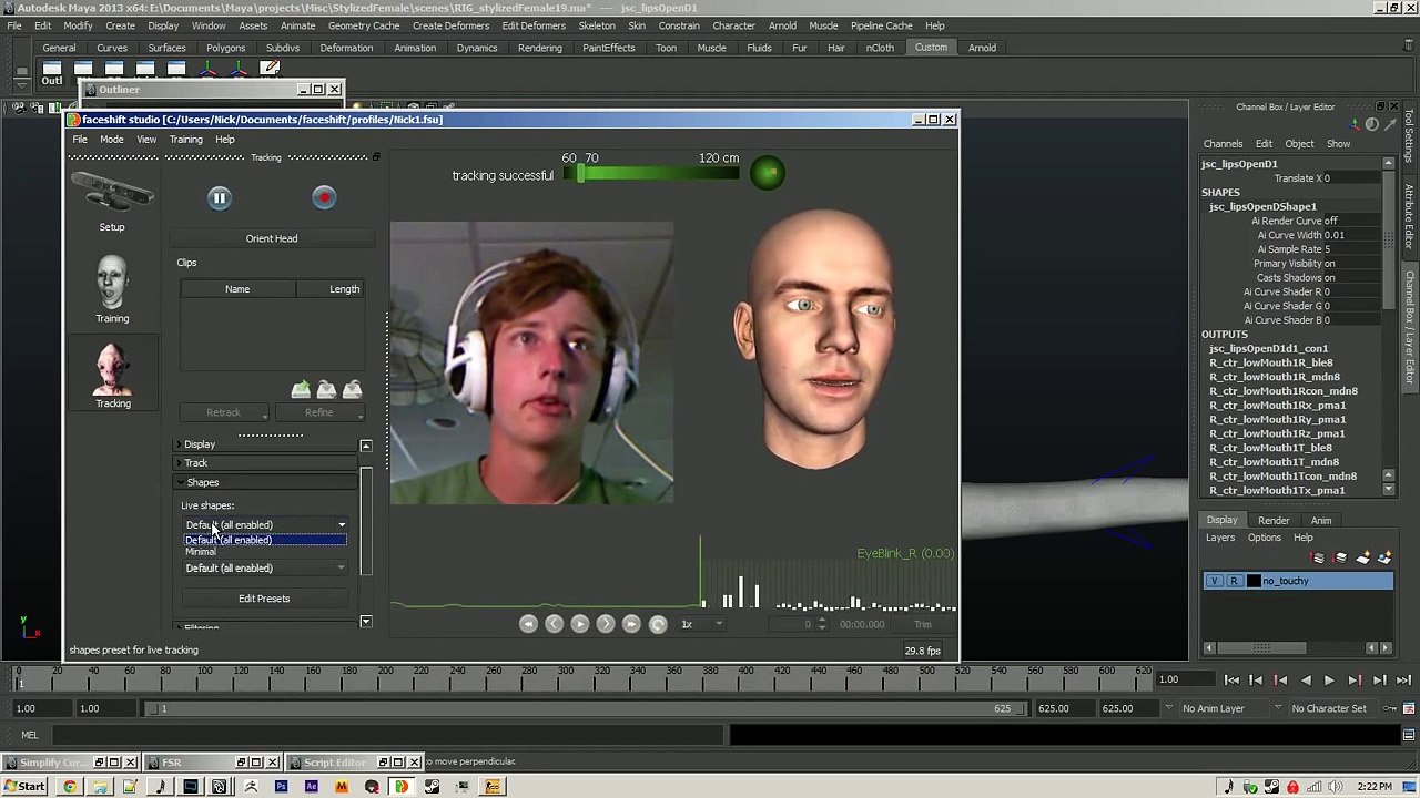 Faceshift Workflow