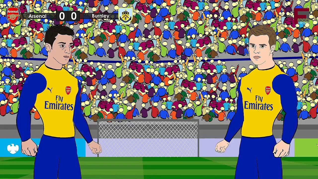 Arsenal vs Burnley 2015 1-0 ~ Funny Cartoon [HD]