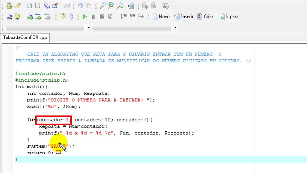 Linguagem C: Usando o comando FOR