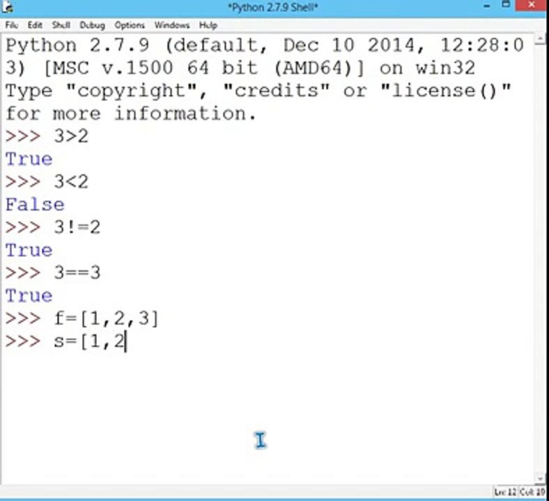 9 PYTHON RELATIONAL OPERATORS