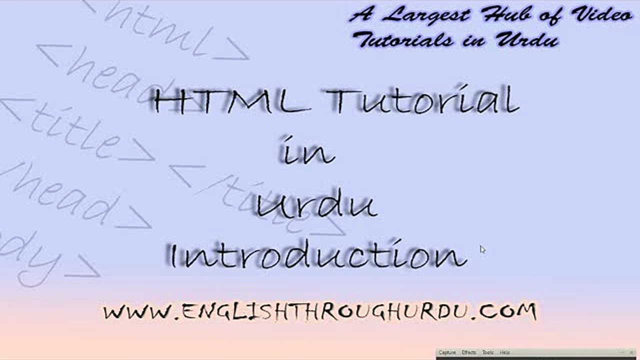 HTML Tutorial in Urdu/Hindi - Introduction
