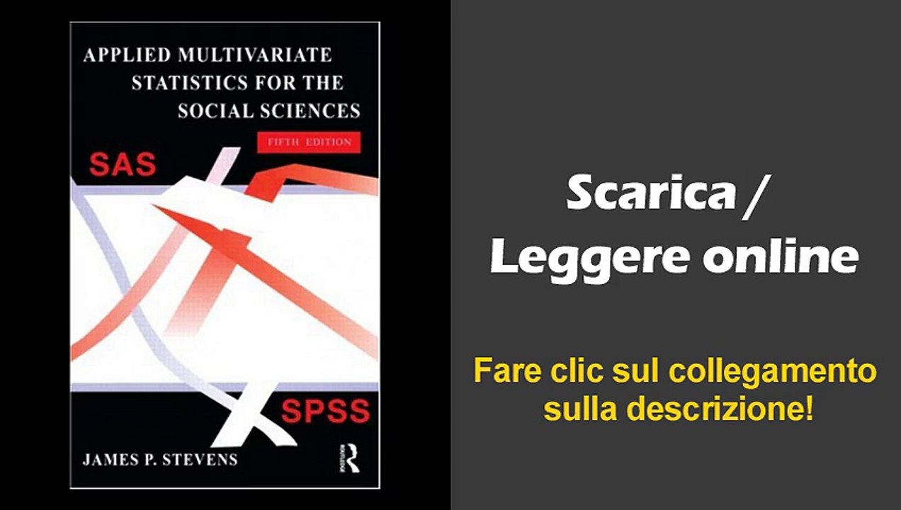 Download eBook # Applied Multivariate Statistics for the Social Sciences, Fifth Edition