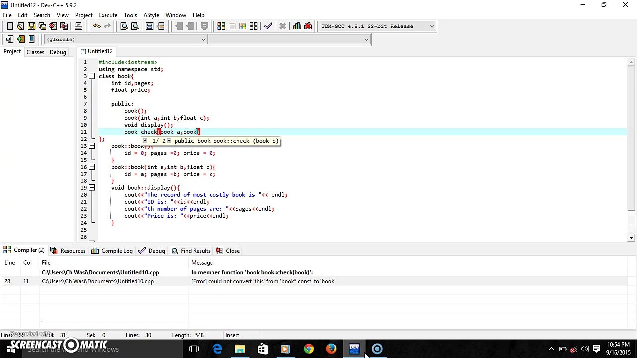 47.Object as  return type  in C++ in urdu/hindi