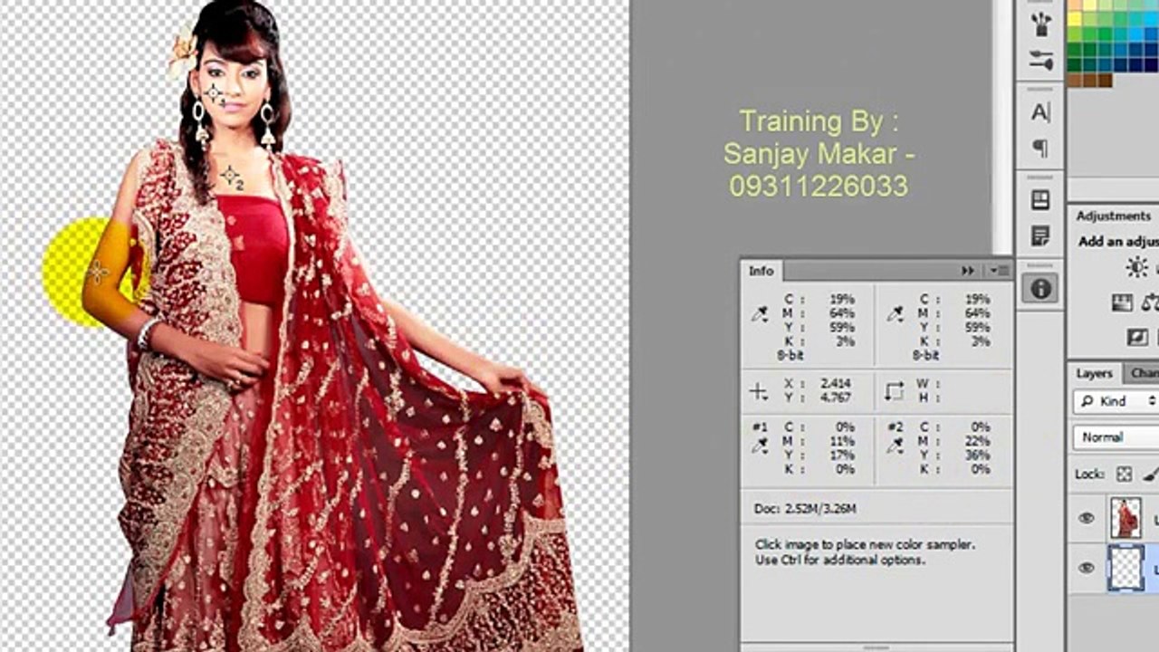 Learn Photoshop in Hindi - Eyedropper & Info basics