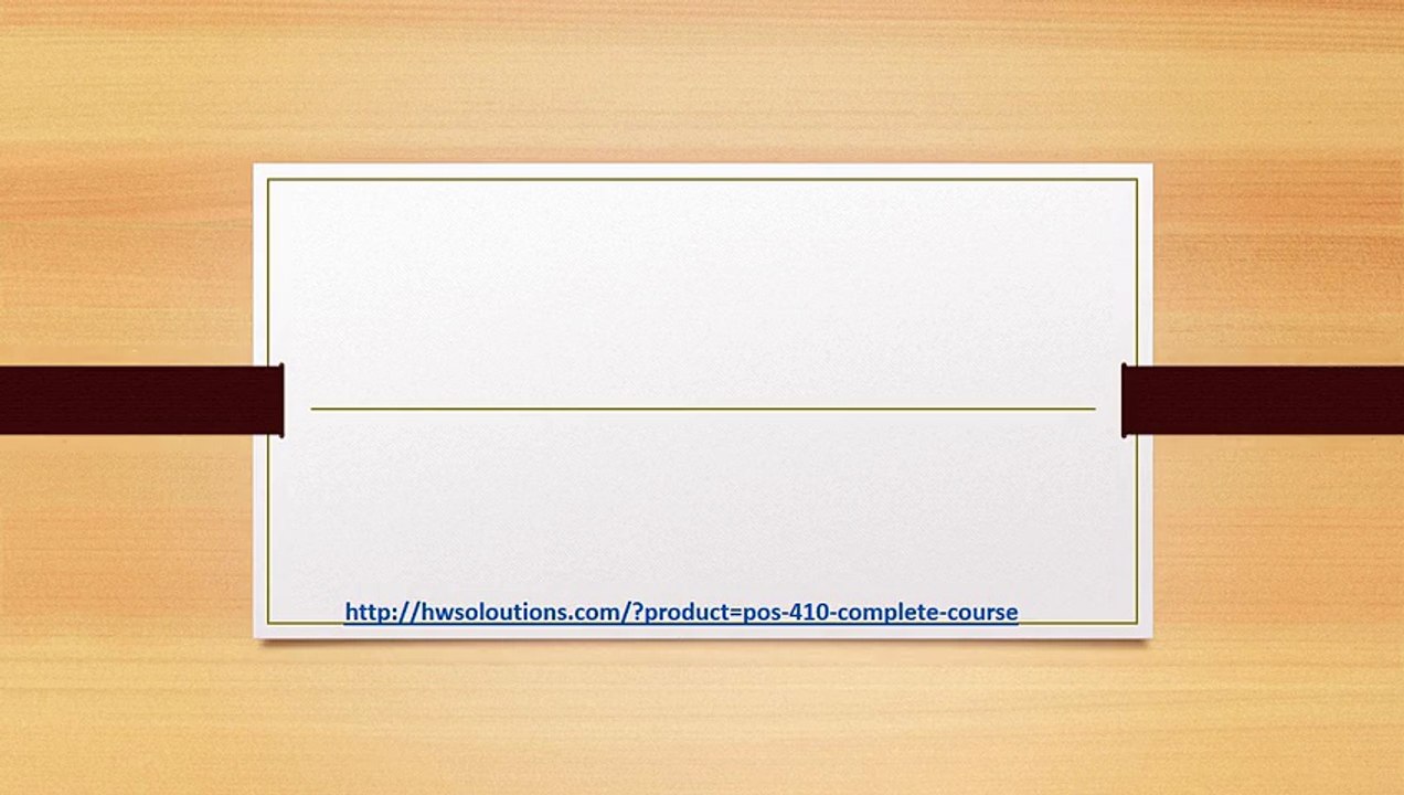 POS 410 COMPLETE COURSE