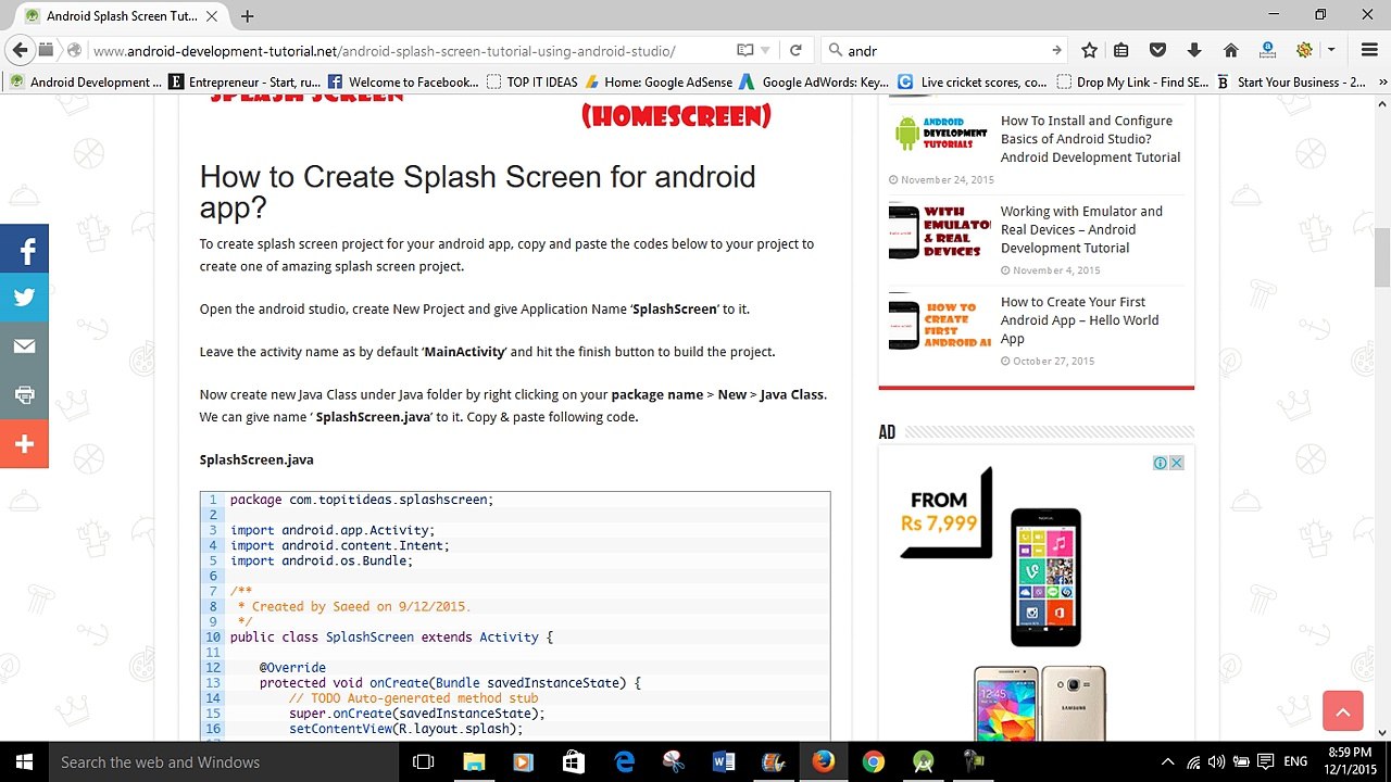 How to Create Splash Screen - Android Development Tutorial