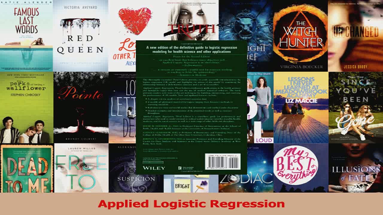 PDF Download  Applied Logistic Regression PDF Online