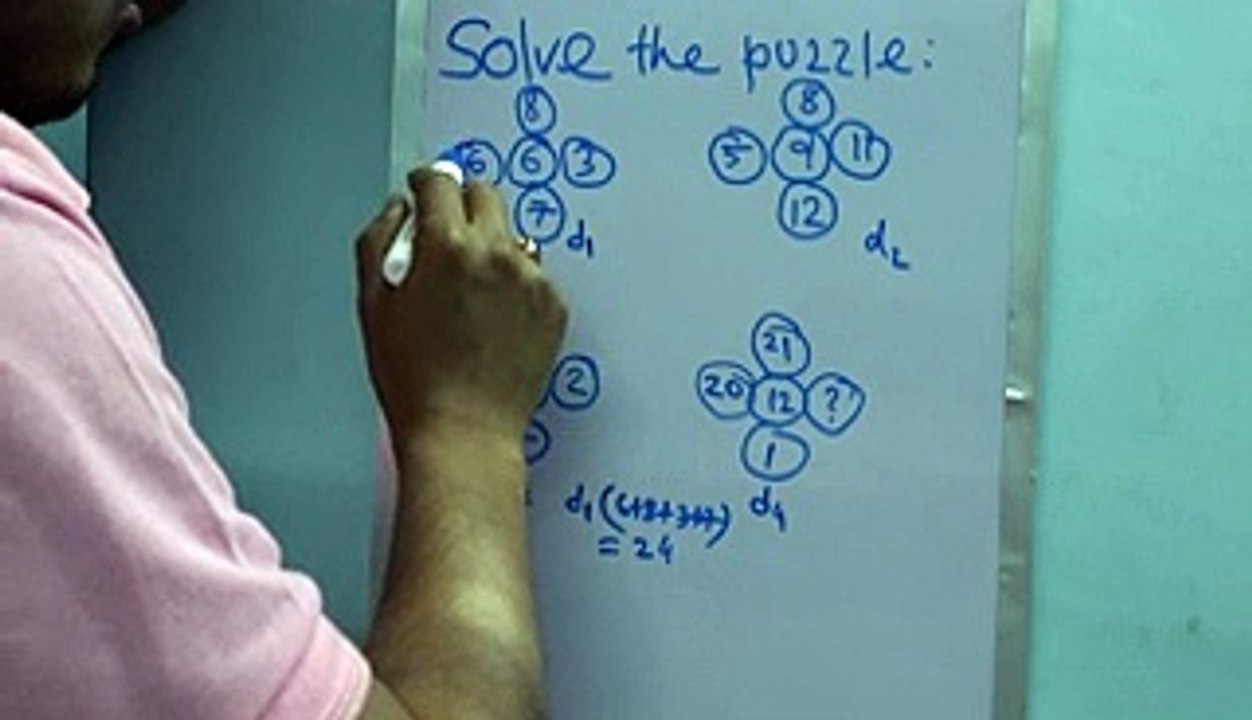 Number or Maths Puzzles in Five Circles Diagram - How to Solve?