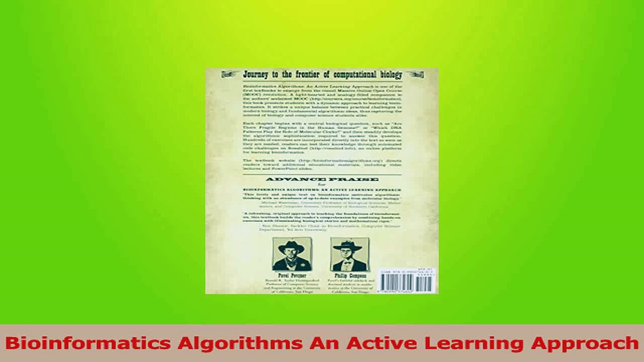 PDF Download  Bioinformatics Algorithms An Active Learning Approach PDF Online