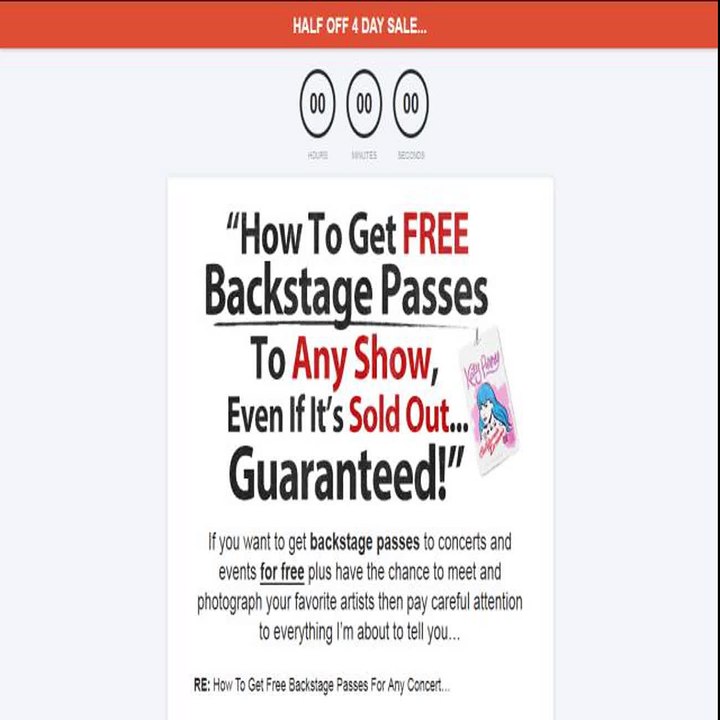 Backstage Passes For Any Concert. How To Get A Free Backstage
