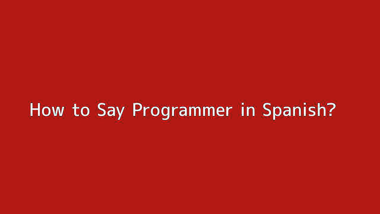 How to say Programmer in Spanish