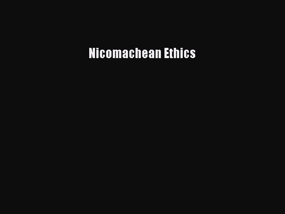 (PDF Download) Nicomachean Ethics PDF