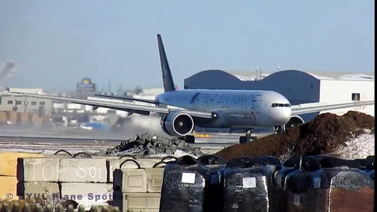 Air China "Star Alliance" 777-300ER (B77W) crosswind landing at YUL  Crosswind Landing