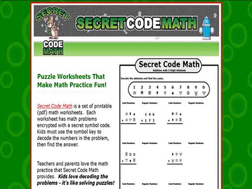 "Secret Code Math Ebook"