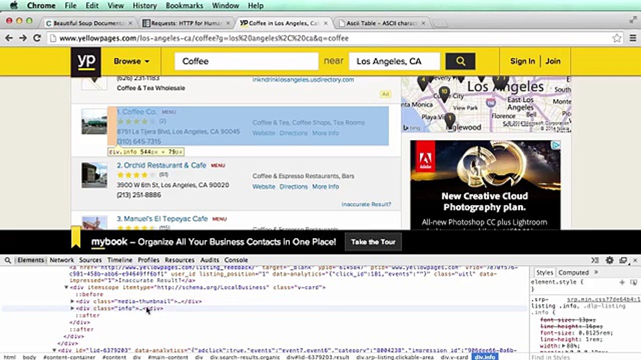 Scrape data from websites  with Python and BeautifulSoup4