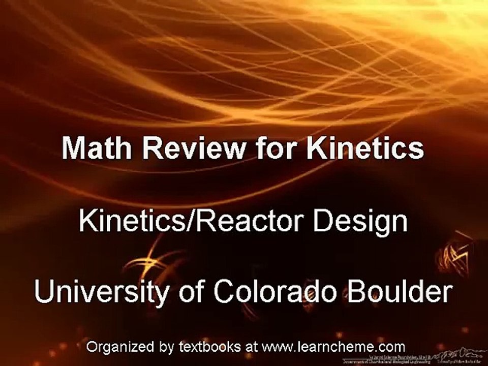Math Review for Kinetics