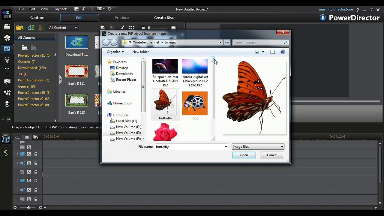 How to create PIP object from an Image Powerdirector 11