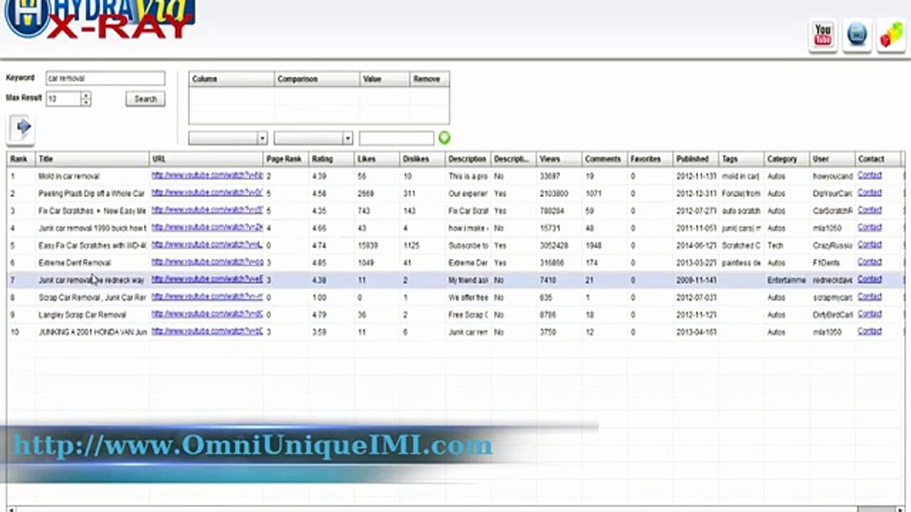 HydraVid X-Ray YouTube Research Software and Tools for Free