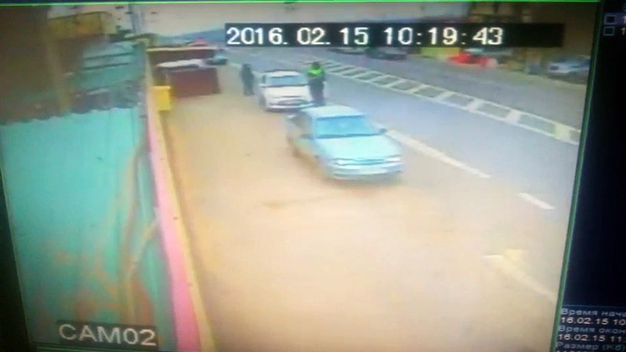 Момент взрыва на Джемикентском КПП