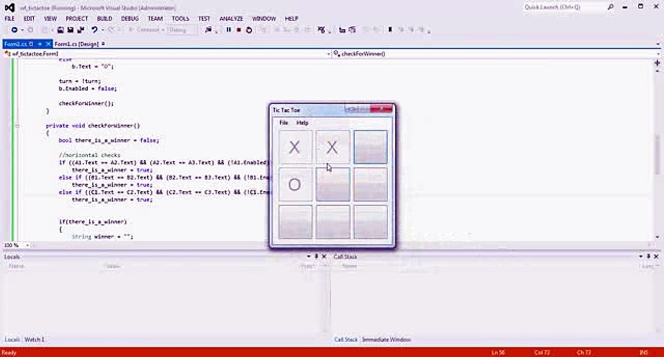 Visual Studio Winform Tic Tac Tutorial_clip4