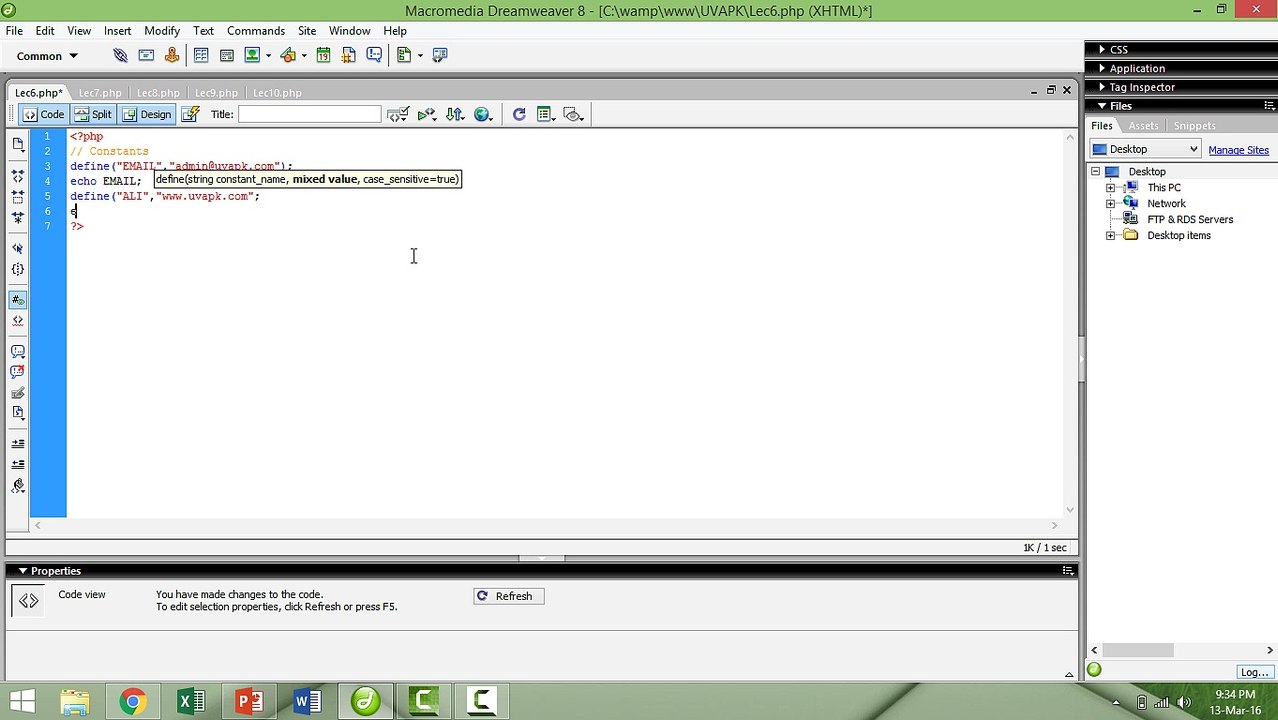 Lecture 6 constants in PHP basic in hindi urdu