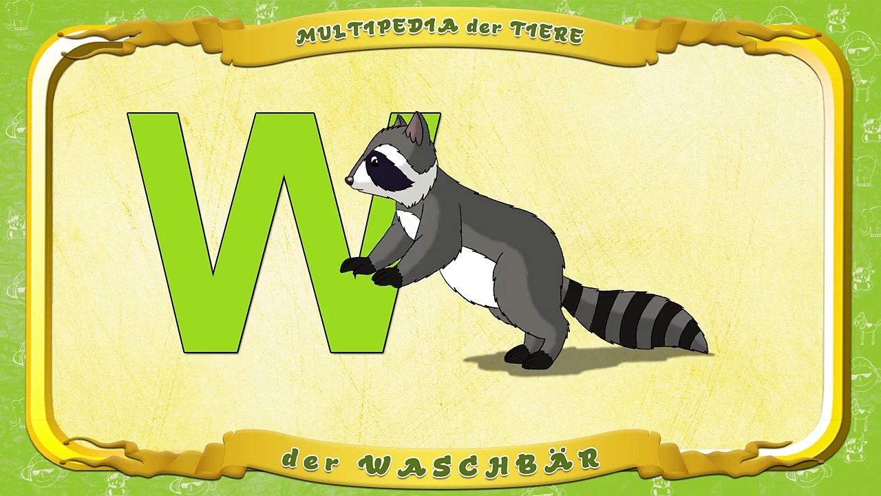 Tante Eules Multipedia Buchstabe W der Waschbär