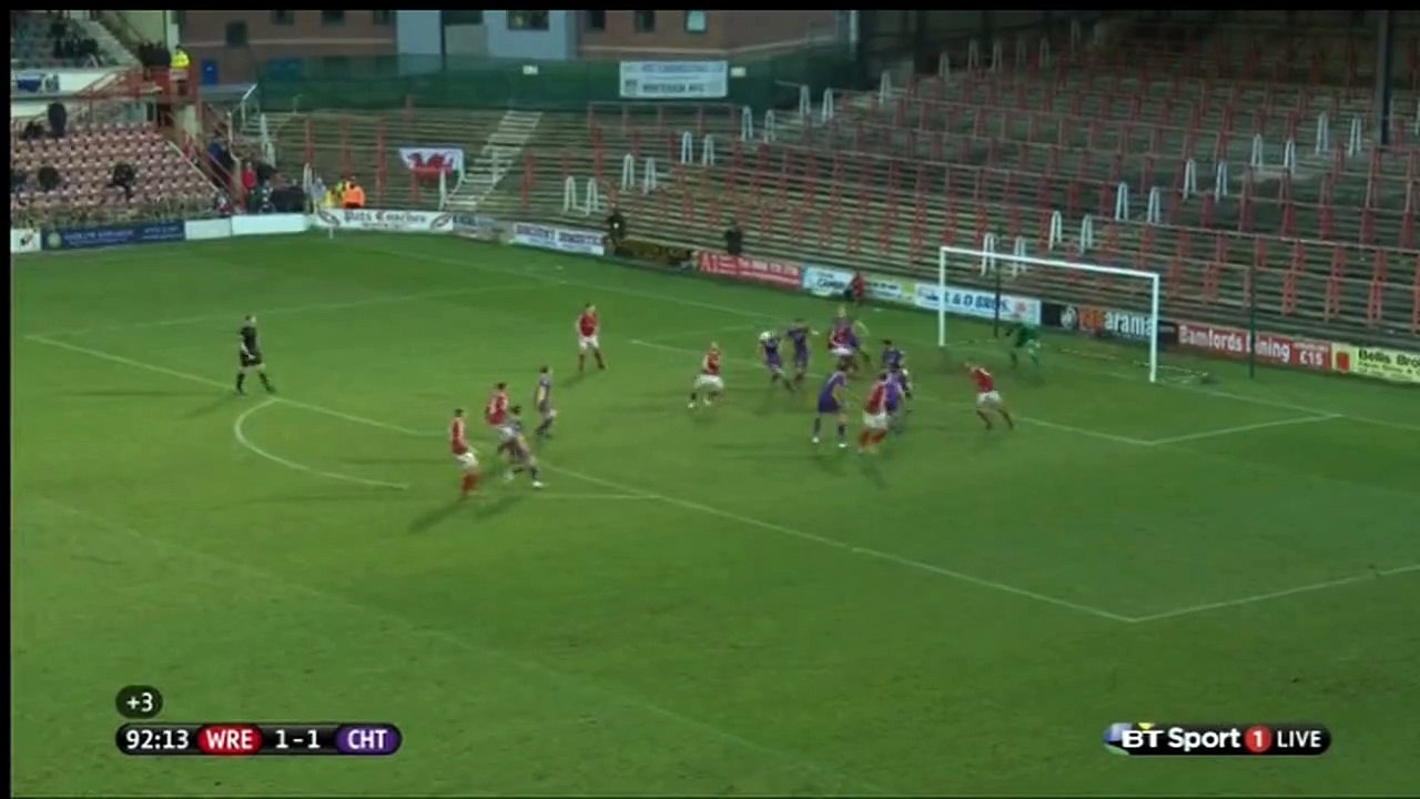 90+3' Wesley York GOAL - Wrexham 2-1 Cheltenham 28.03.2016