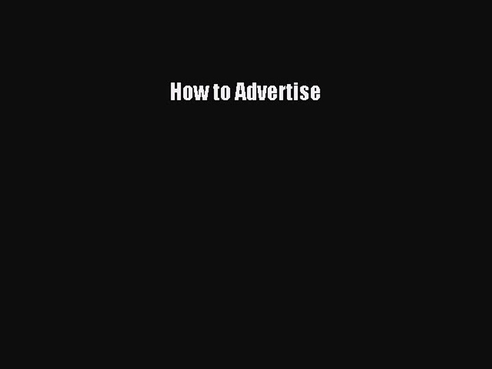 Download How to Advertise PDF Online