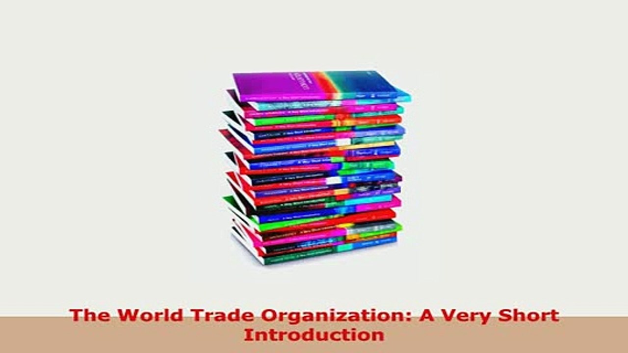 PDF  The World Trade Organization A Very Short Introduction PDF Online