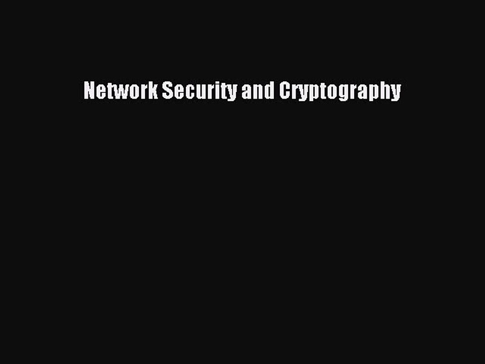 Download Network Security and Cryptography PDF Free