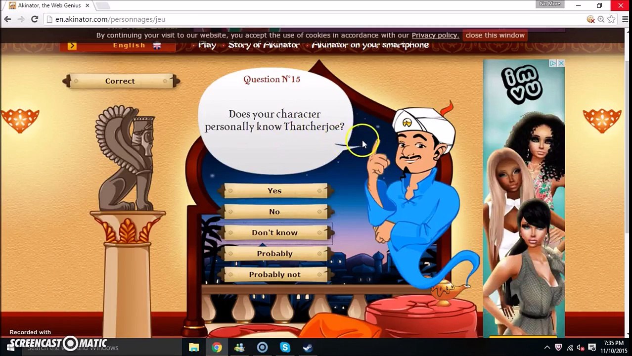 OMG AKINATOR ACTUALLY WORKS WTF !!!!!