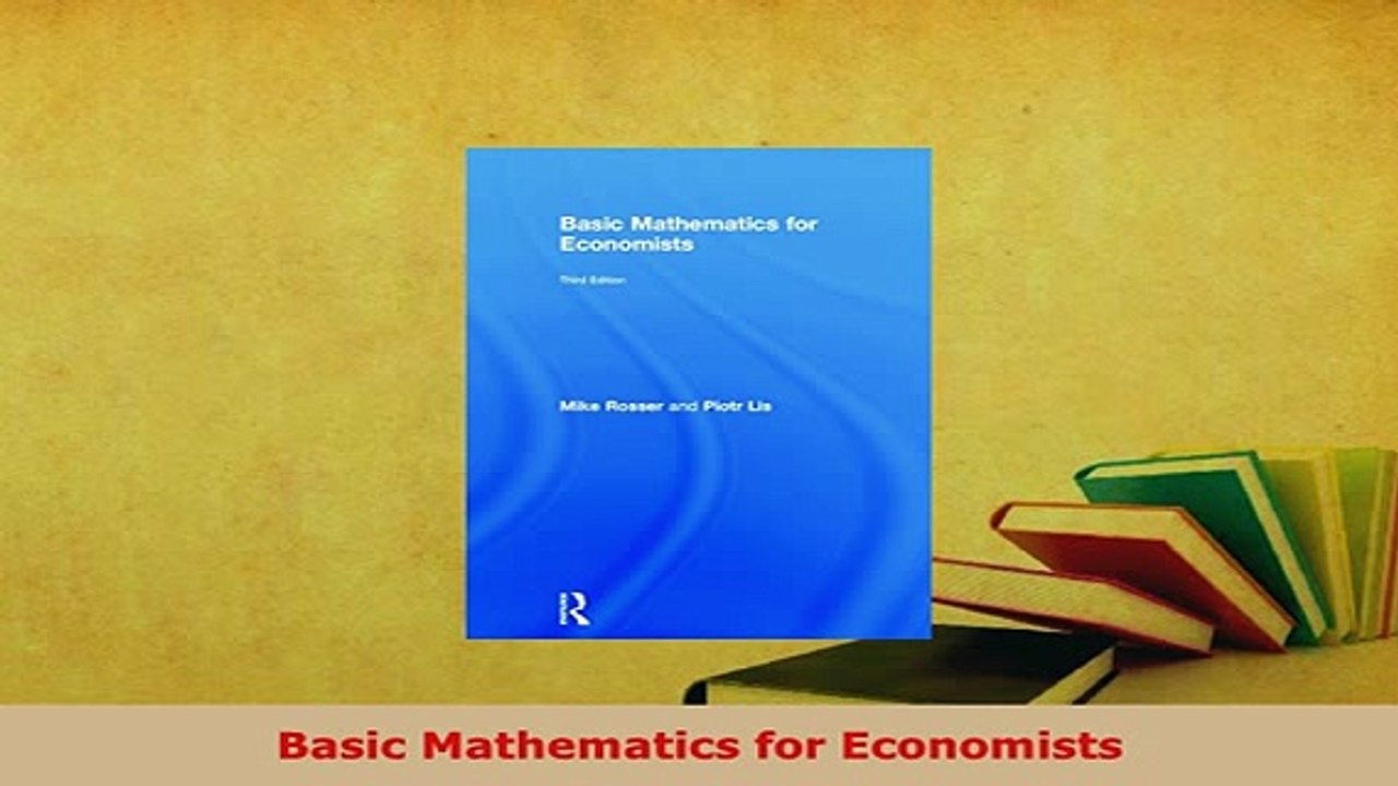 PDF  Basic Mathematics for Economists PDF Full Ebook